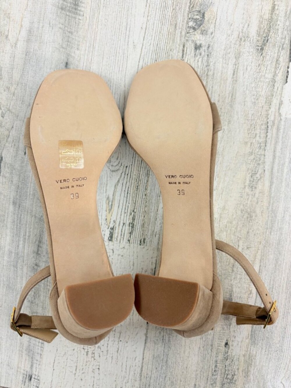 Ann Mashburn Anke Wrap Heel Sandals Womens Shoes 39 8.5 Tan Suede - Picture 14 of 15